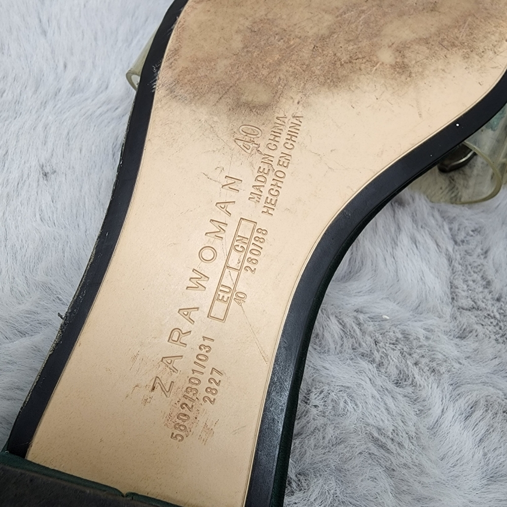 Zara woman clear vinyl and satin gemstone  sandals - Picture 7 of 9